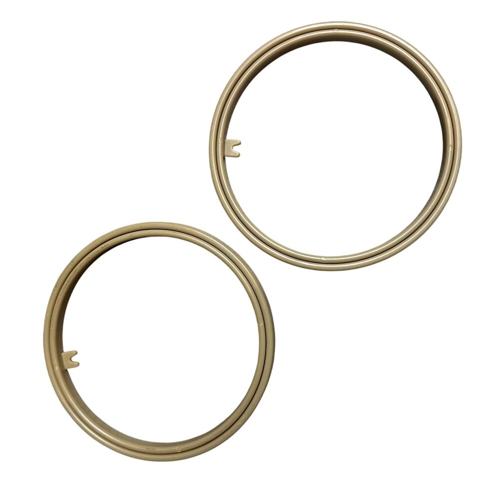 Lot of 2 Vintage 5" Plastic Embroidery Hoops Taiwan Beige Needepoint